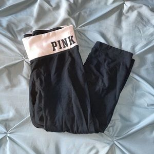 PINK Black Yoga Legging Crop